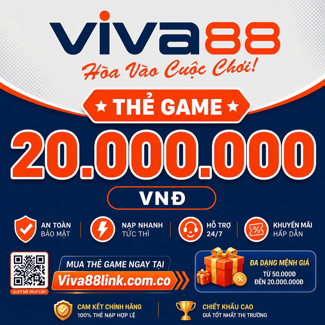 Thẻ Viva88 mệnh giá 20.000.000 VNĐ