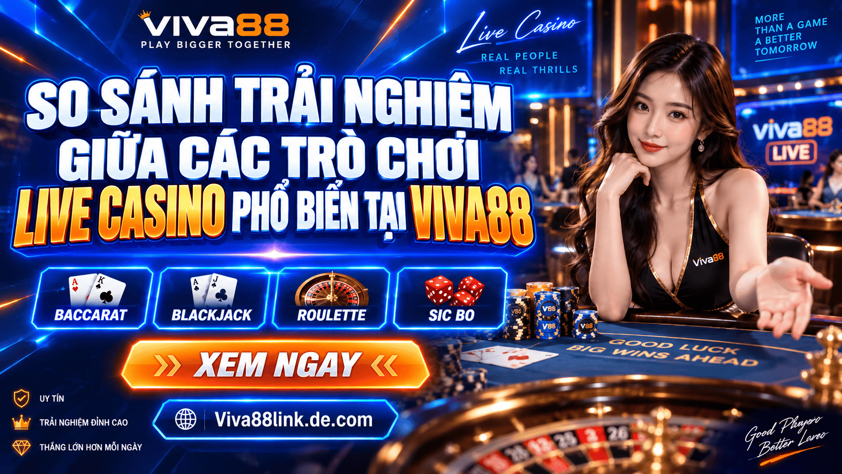 So sánh trải nghiệm giữa các trò chơi Live Casino phổ biến tại Viva88 So sánh trải nghiệm giữa các trò chơi Live Casino phổ biến tại Viva88
