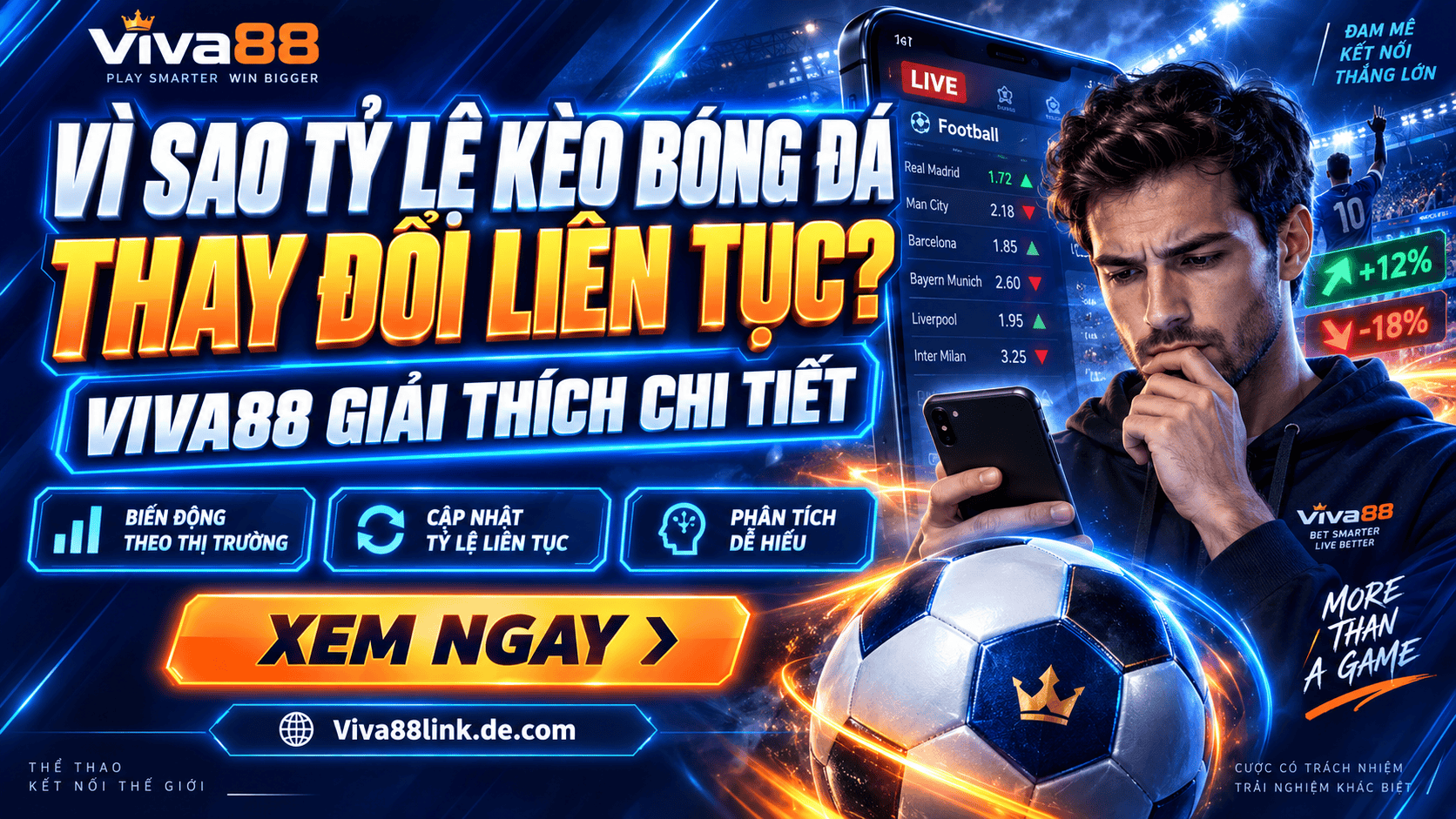 Vì sao tỷ lệ kèo bóng đá thay đổi liên tục? Viva88 giải thích chi tiết Vì sao tỷ lệ kèo bóng đá thay đổi liên tục? Viva88 giải thích chi tiết